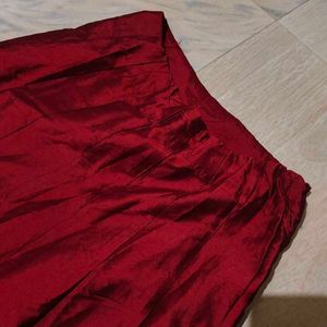 Elegant Maroon Flared Skirt