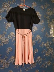 Vintage Two-Tone Belted Dress