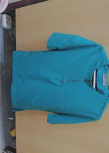 Teal Zipper Tunic Top