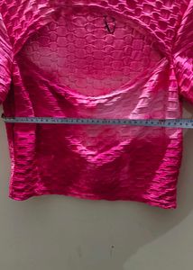 Pink Textured Top for Gym