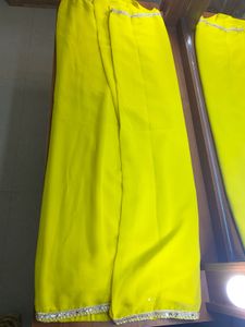 Yellow saree mirror border ✨