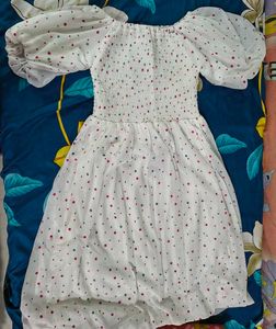 Polka Dot Puff Sleeve Dress