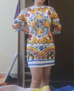 korean Floral Print Dress
