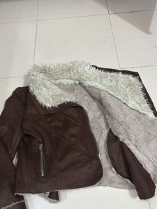 Brown Faux Fur Collar Jacket