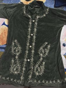 Embroidered Velvet coord set