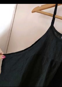 Elegant Black Tiered Korean Top