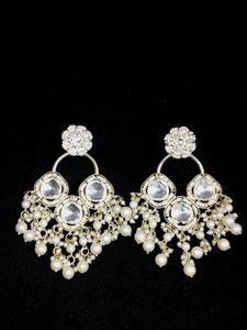 Kundan Pearl Drop Earrings