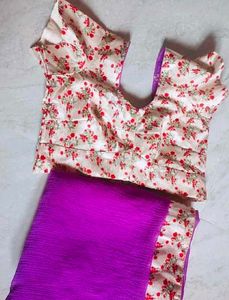 Beautiful Saree With Stitched Blouse 💜