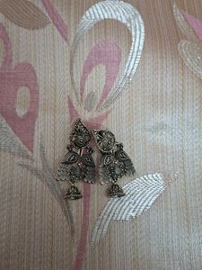 Desi Earring With Peacock Structure