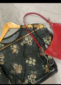 Mesh Floral Top(with Garment)