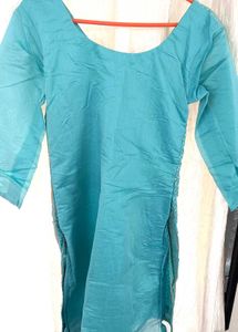 Teal Embroidered Kurta with plazo and dupatta