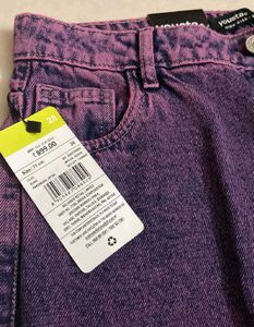 Purple Denim Wide Leg Jeans