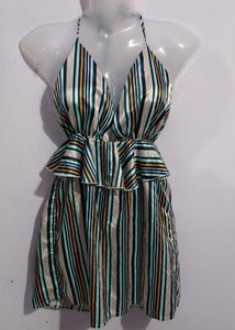 SEXY HELTER NECK SHORT DRESS