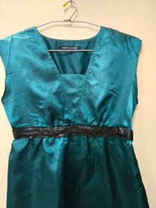 Green satin top
