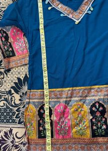 Boho Blue Print Tunic Top