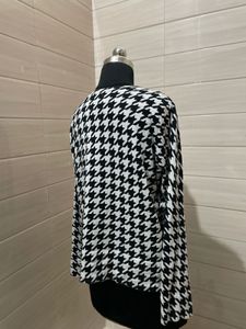 Houndstooth Print cardigan