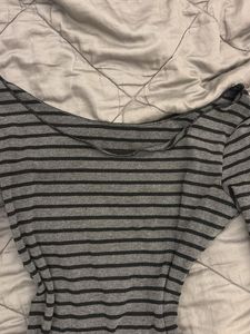 Goth Striped Long Sleeve Top