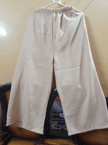 Elegant Beige Wide-Leg Palazzo Pants
