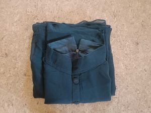 Georgette A Line Flared Blue Gown