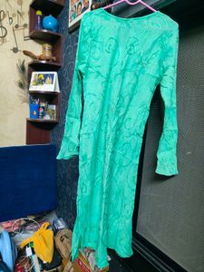 Elegant Sea-Green Embroidered Kurta