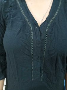 Short Black Kurta