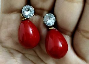 Red Beaded Necklace &amp; Earring Set