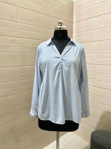 H&amp;M Striped Blue Shirt  Top