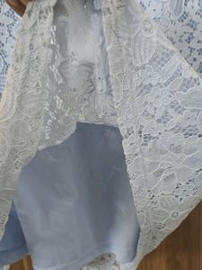 Blue Floral Lace Top