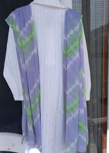 Stitched Lavender Chudidaar Suit Set With Dupatta