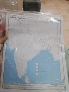 BIG OUTLINE PRACTICE MAP OF INDIA RIVERS
