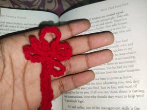 Red Crochet Handmade Bookmark