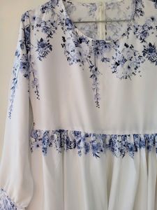 Women White Floral Mini Dress