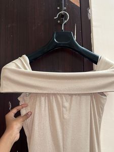 Elegant Beige Bodycon Dress