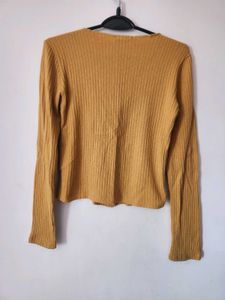 Mustard Cardigan From Zara