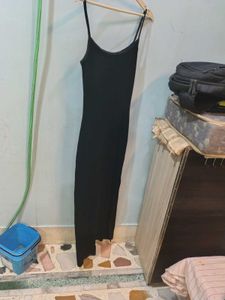 Black Ribbed Tank Dress