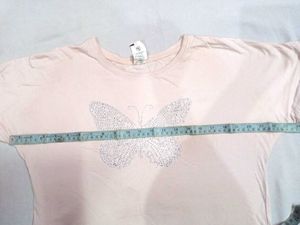 Oversized Light Pink Colour Crop Top 💌