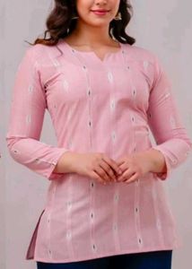 Pink Print Tunic Short Kurta