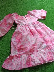 Flower Print Frocks For Girls