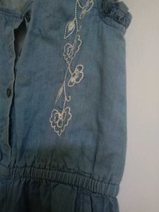 Denim Embroidered Jumpsuit