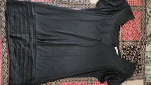 Black Top Satin Like Cloth