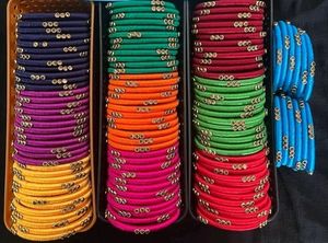 6 Combo Set Of Handmade Silk Thread Bangles