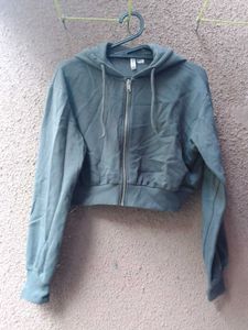 H&M Cropped Zip-Up Hoodie