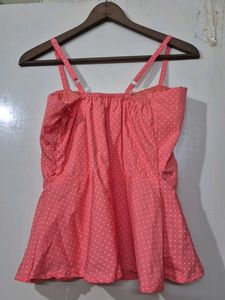 Polka Dot Peplum Top