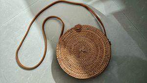 Boho Chic Rattan Circle Bag