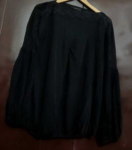 Black Top Lace Sleeves Trim for 34 Bust