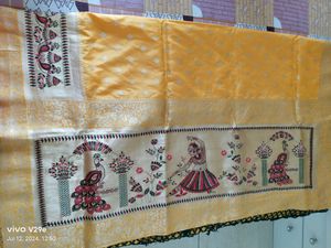 New Unused ChanderiSilk ReshamWork Saree StichedBl