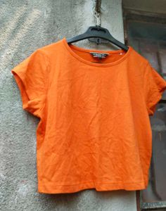 Orange &amp; Olive Green 2 Crop T-Shirts