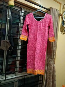 Pink Printed Kurta Suit Set