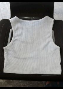 White Fitted Crop Top.