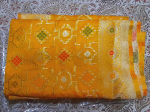 Yellow Banarasi Silk Saree